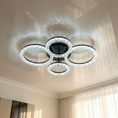 Люстра стельова без пульта Diasha 74W до 18 м² колір Чорний MX4770/2+2BK