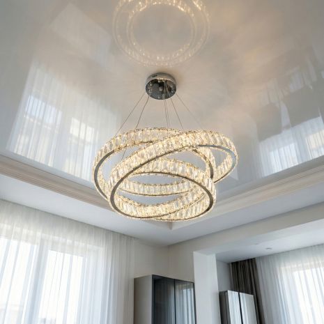 Современная хрустальная люстра Diasha 92W до 20 м² цвет Хром D8875/600CH Современная хрустальная люстра Diasha 92W до 20 м² цвет Хром D8875/600CH