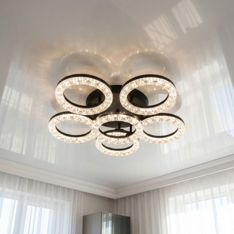 Led люстра на три режими світла Diasha 83W м² колір MX4770/5+1S BK