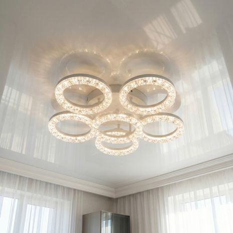 Універсальна світлодіодна люстра Diasha 83W до 18 м² колір Білий MX4770/5+1S WH