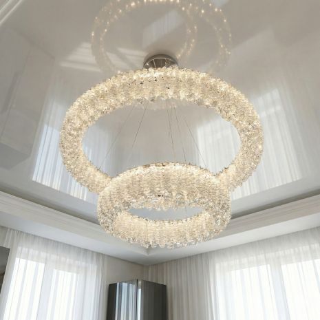 Большая подвесная люстра Diasha 80W до 18 м² цвет Хром 505-800+500CH Большая подвесная люстра Diasha 80W до 18 м² цвет Хром 505-800+500CH