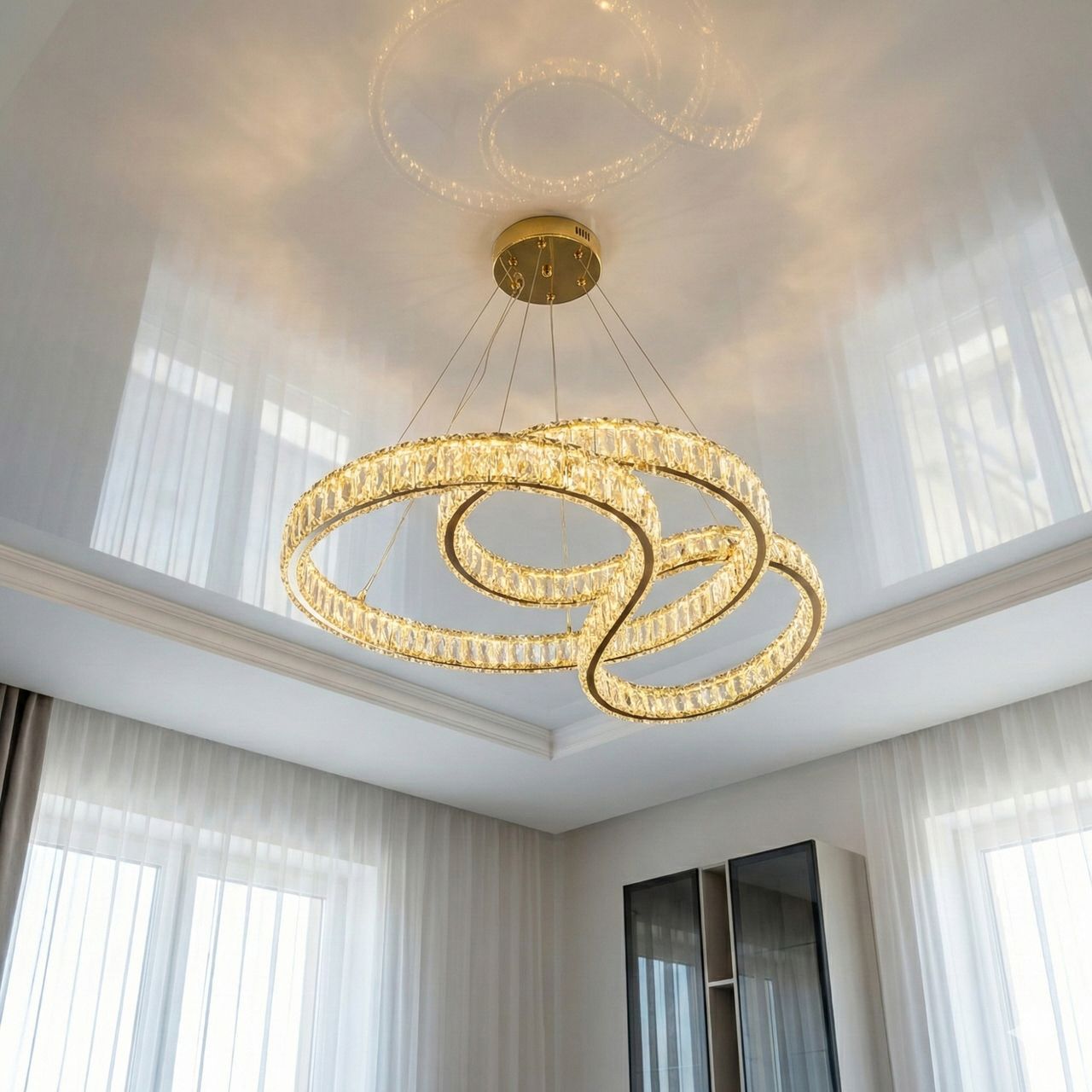 Большая хрустальная люстра Diasha 93W до 20 м² цвет Золотистый D8816/800G Большая хрустальная люстра Diasha 93W до 20 м² цвет Золотистый D8816/800G