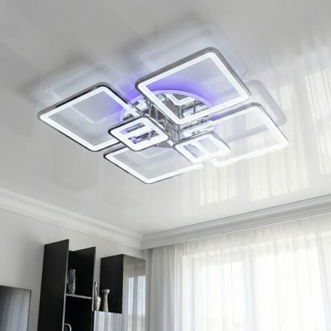 Люстра в зал с квадратами Diasha 150W до 25 м² цвет Хром 8160/6HR 3col dim