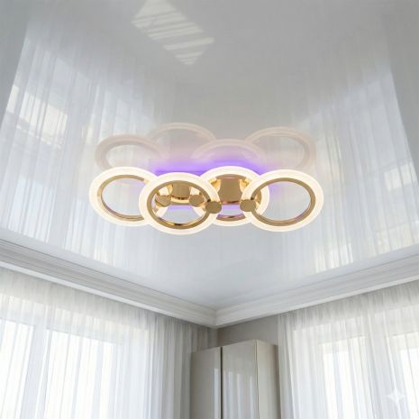 Люстра для узкой комнаты Diasha 55W до 12 м² цвет Золотистый HA8022/2+2G 3col dim