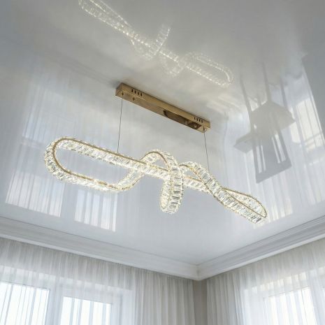 Світлодіодна кришталева люстра Diasha 68W до 16 м² колір Золотистий D8927/1000G