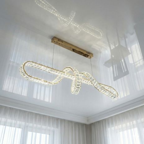 Светодиодная хрустальная люстра Diasha 68W до 16 м² цвет Золотистый D8927/1000G