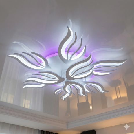 Лед люстра интерьерная Diasha 145W до 20 м² цвет Белый 2527/6+3WH 3col dim