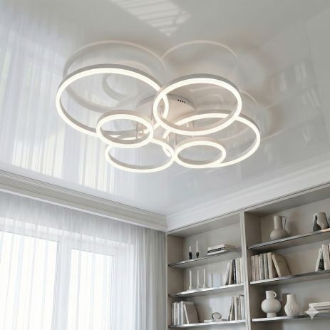 Люстра в зал с пультом Diasha 120W до 20 м² цвет Белый 2543WH dimmer