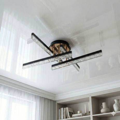 Люстра LED в комнату Diasha 42W до 10 м² цвет Черный + Золото SX1012/4BK