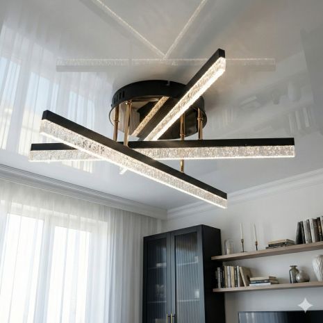 LED-люстра для підлітка Diasha 48W до 10 м² колір Чорний + Золото SX1007/3BK