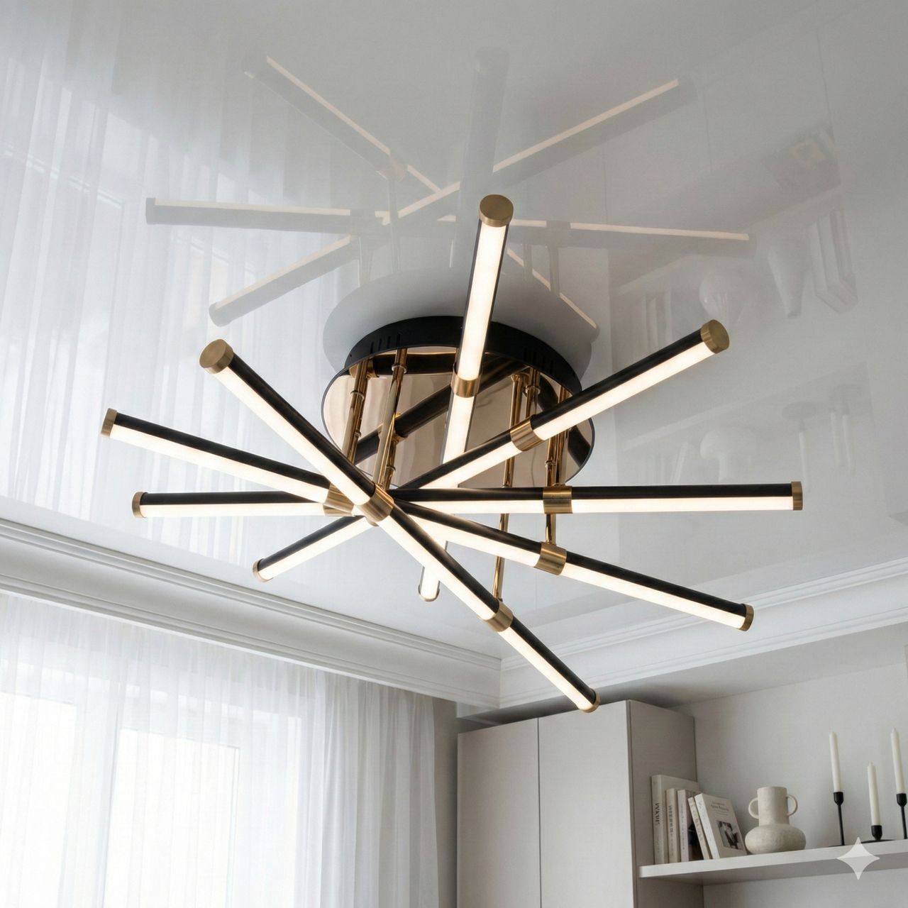 Лед люстра в зал Diasha 70W до 16 м² цвет Черный + Золото SX8256/5BK Лед люстра в зал Diasha 70W до 16 м² цвет Черный + Золото SX8256/5BK