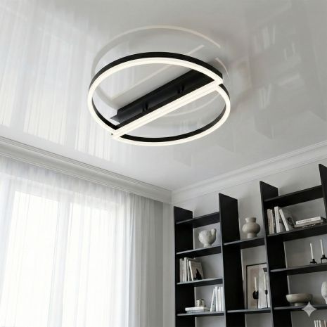 Люстра в спальню с пультом Diasha 58W до 12 м² цвет Черный 2545BK dimmer