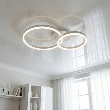 Світлодіодна люстра хай-тек пульт Diasha 50W до 12 м² колір Білий 2539WH dimmer