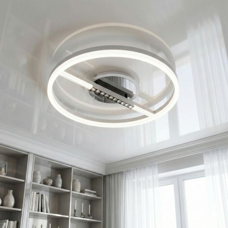 Світлодіодна люстра з пультом Diasha 48W до 10 м² колір Білий + Чорний 2533WH+BK dimmer