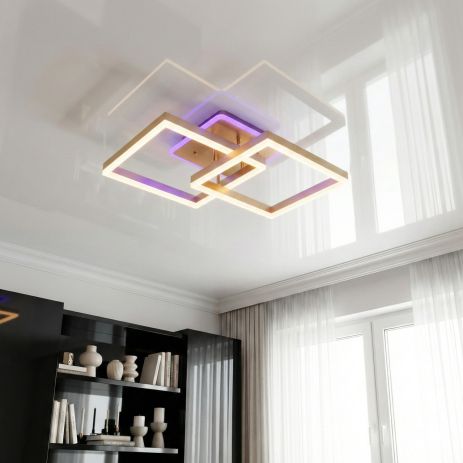 Люстра LED с пультом Diasha 64W до 16 м² цвет Золото 2546G LED 3color dimmer