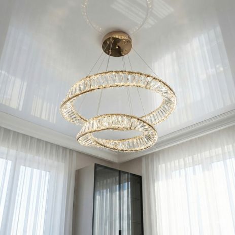 Хрустальная люстра в гостиную Diasha 86W до 18 м² цвет Золотистый D8812/600+400B G