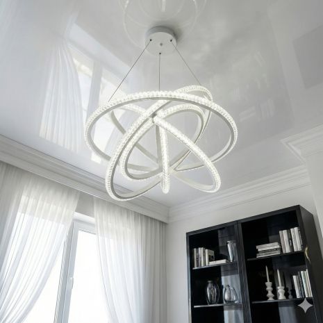 Люстра на 6 колец Diasha 95W до 20 м² цвет Черный D8705/600-6WH