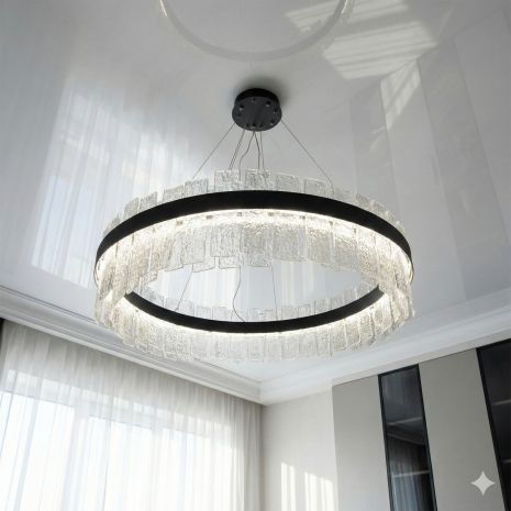 Економічна лед люстра кришталева Diasha 190W до 30 м² колір Чорний 817/800PB