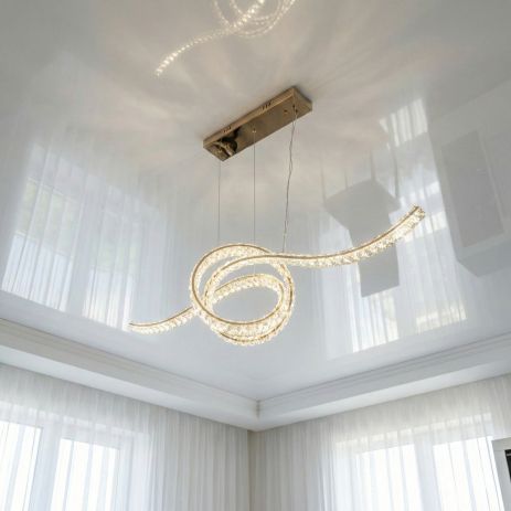 Мощная светодиодная люстра Diasha 85W до 18 м² цвет Золотистый D8821/1100x300G