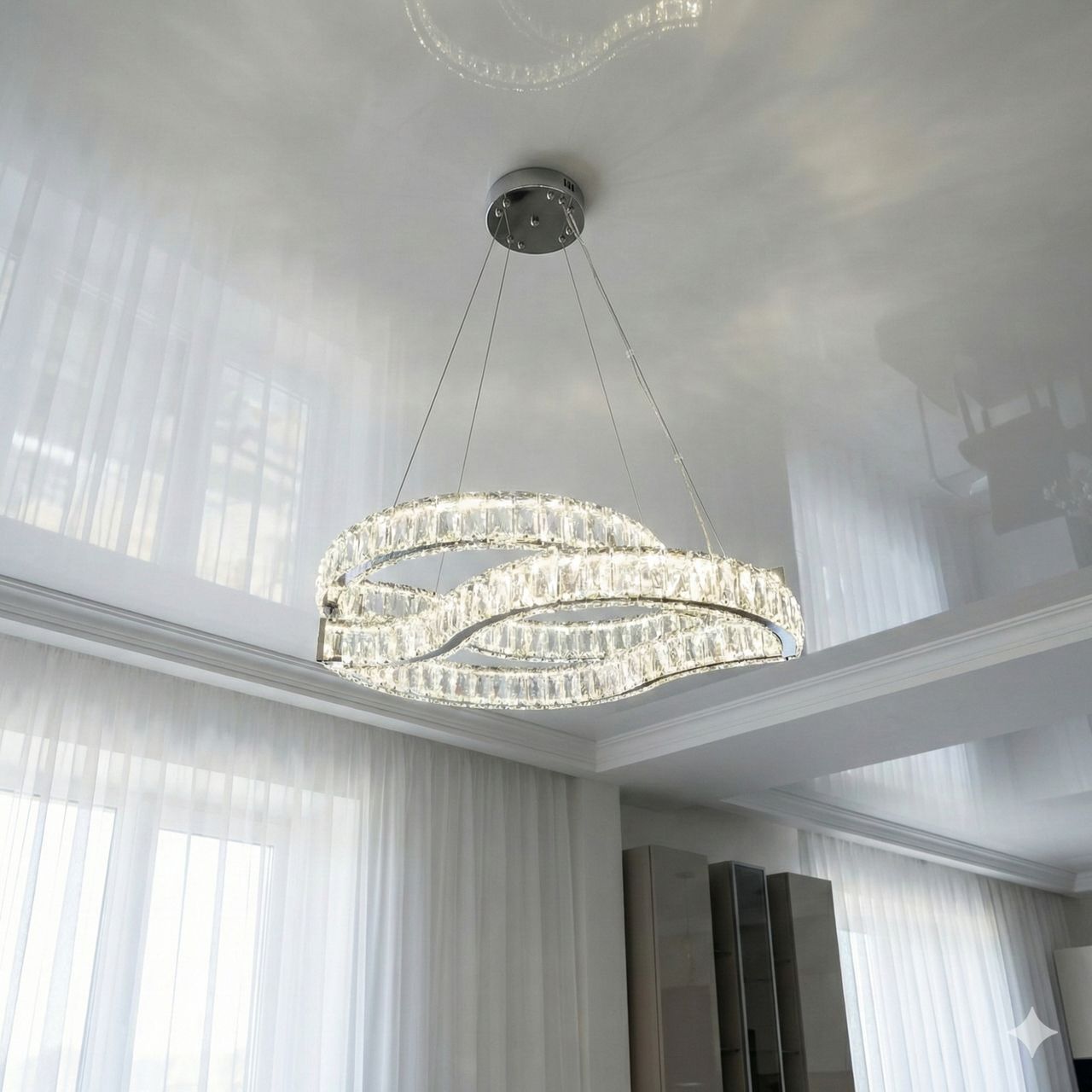 Люстра диодная подвесная Diasha 86W до 18 м² цвет Хром D8920/600x400CH Люстра диодная подвесная Diasha 86W до 18 м² цвет Хром D8920/600x400CH