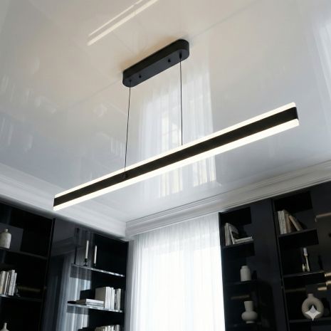 Світлодіодна люстра над столом Diasha 58W до 12 м² колір Чорний XH1003/1200BK
