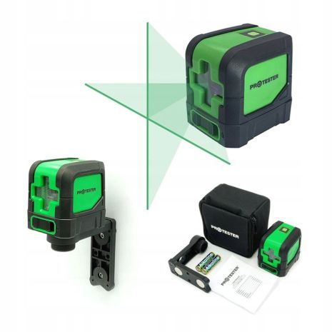 Лазерный осепостроитель с 2 линиями, 1H/1V, зелёный луч, от PROTESTER LL102G