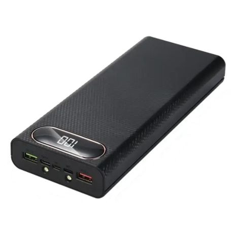 Корпус Multi-powerbank PD216, PD QC 22.5W, под элементы 21700 до 6 шт, USB-A, Type-C, MicroUSB, Lightning, Black