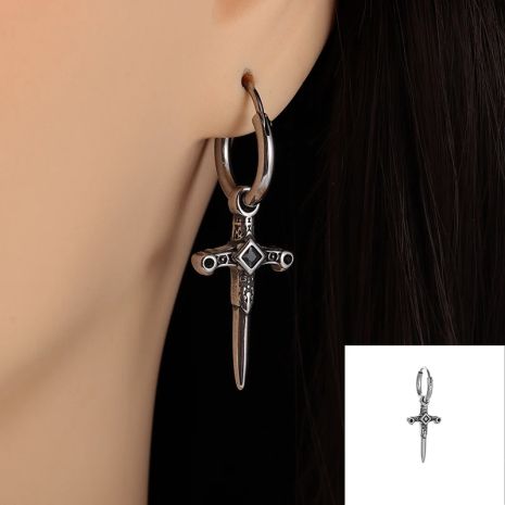 Серьга кинжал нож меч из стали 1шт серьги кольца мечи Серьга кинжал нож меч из стали 1шт серьги кольца мечи