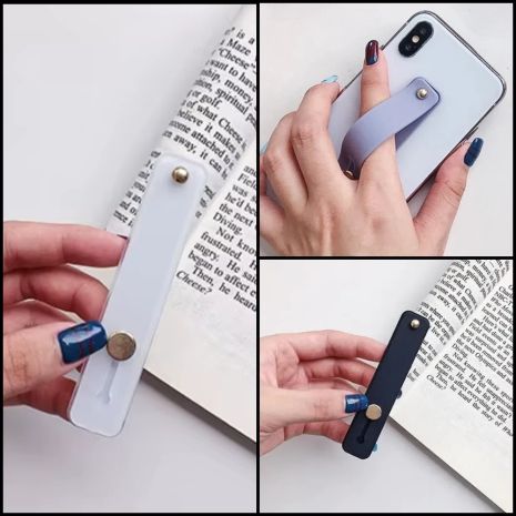 Тримач для телефону у вигляді ремінця білий чорний фіолетовий на палець Попсокет