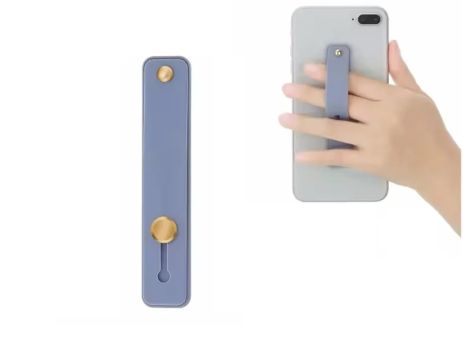 Телефонный держатель-ремешок бело-черно-фиолетовый на палец Попсокет