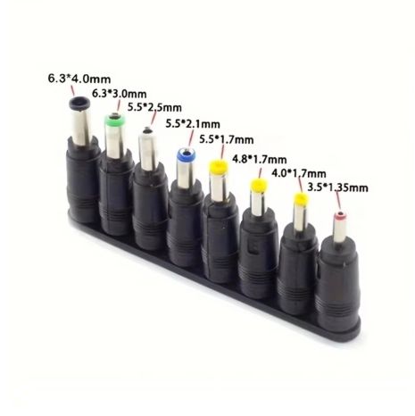 Набір перехідників 8шт. DC 5.5x2.1mm to DC Black Набір перехідників 8шт. DC 5.5x2.1mm to DC Black