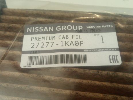 Фільтр салону Premium F15, NISSAN JUKE, NISSAN / INFINITI (272771KA0P)