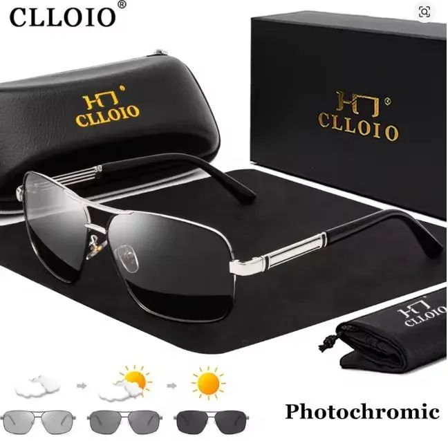 Солнцезащитные классические фотохромные очки CLLOIO ZL 5097 для мужчин и женщин с футляром Солнцезащитные классические фотохромные очки CLLOIO ZL 5097 для мужчин и женщин с футляром