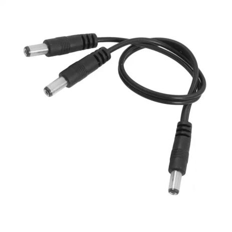 Кабель-роздвоювач DC Male на 2xDC Male 5.5x2.1mm 30cm / 0.3m Black (дільник, спліттер)
