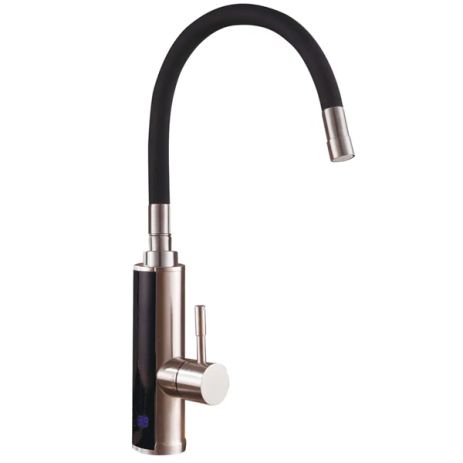 Чорний кран з нагрівом води — проточний водонагрівач для кухні з гнучким виливом та підігрівом