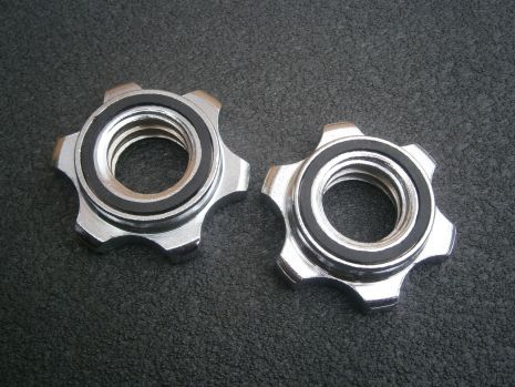 Замок гайка Вейдера хромированный для грифа диаметром 25 мм пара