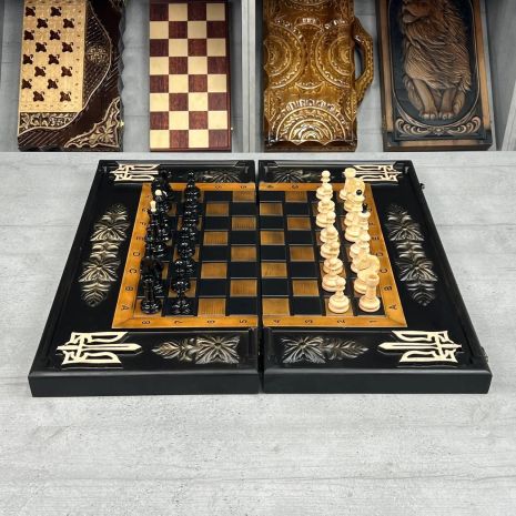 Деревянные шахматы стильный патриотический дизайн 64х32см Деревянные шахматы стильный патриотический дизайн 64х32см