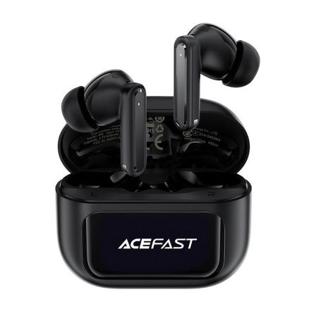 Наушники ACEFAST smart screen active noise cancelling true wireless earbuds W6 IPX4 |BT5.4, 8/35h, 35/400mAh, ANC| black