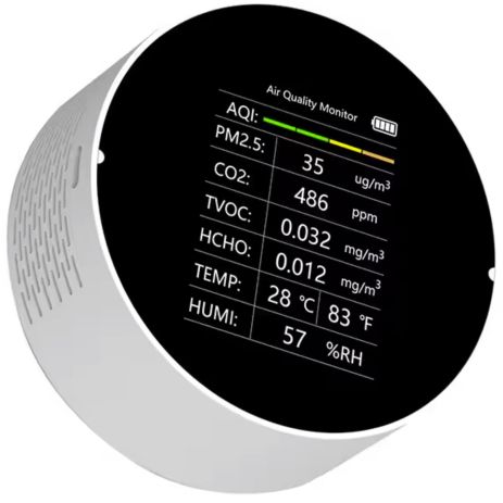 Анализатор качества воздуха Tuya 7в1 WiFi Монитор CO2, HCHO, TVOC, PM2.5