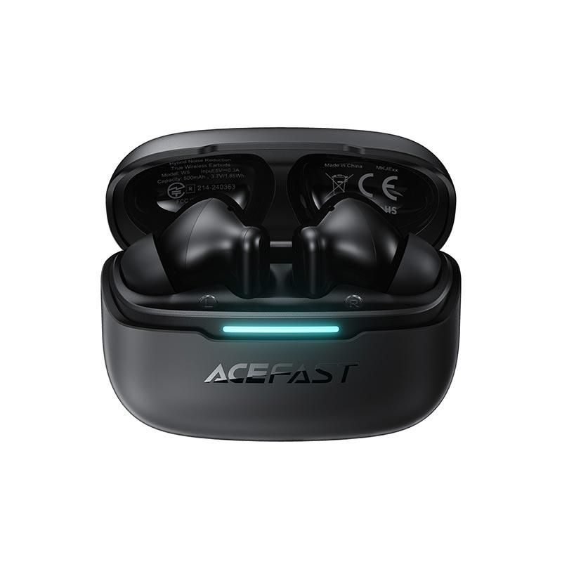 Наушники ACEFAST hybrid noise reduction true wireless earbuds W5 IPX4 |BT5.4, 6/30h, 40/500mAh, ANC| black Наушники ACEFAST hybrid noise reduction true wireless earbuds W5 IPX4 |BT5.4, 6/30h, 40/500mAh, ANC| black