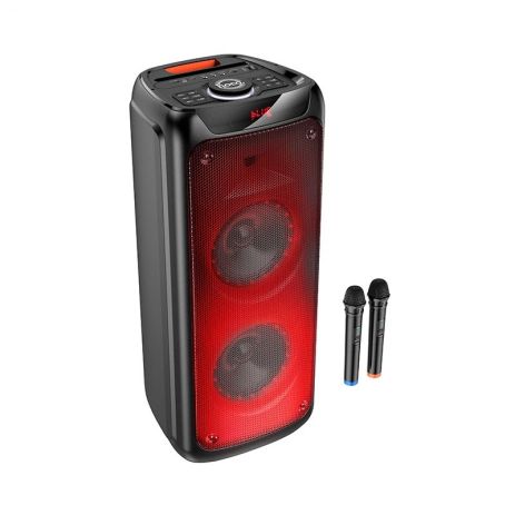 Акустика-караоке HOCO Flame light BT speaker DS53 |BT5.0, TWS, TF/USB/AUX, 40Wx2 (120W Max), 3H, 2mic, remorte| black Акустика-караоке HOCO Flame light BT speaker DS53 |BT5.0, TWS, TF/USB/AUX, 40Wx2 (120W Max), 3H, 2mic, remorte| black