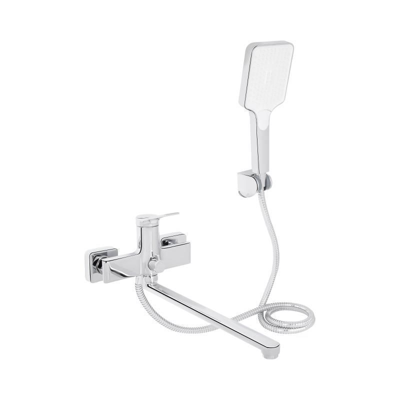 Смеситель для ванны Qtap Arvin с длинным поворотным изливом и душевым гарнитуром QTARV260CRM48641 Chrome Смеситель для ванны Qtap Arvin с длинным поворотным изливом и душевым гарнитуром QTARV260CRM48641 Chrome