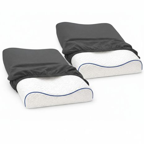 Набір наволочок 2 шт для ортопедичних подушок IDEIA 60х40х16 см трикотаж темно сірий (8-36301*003)