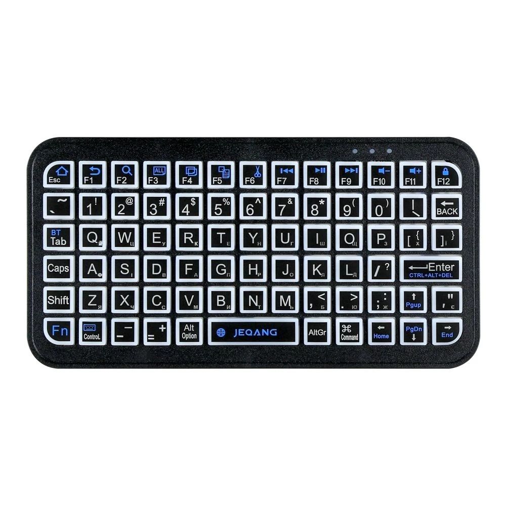 Клавіатура бездротова JEQANG JB-512 bluetooth (RGB) mini keyboard Чорний Клавіатура бездротова JEQANG JB-512 bluetooth (RGB) mini keyboard Чорний