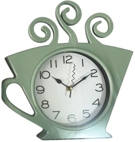 Кухонний настінний годинник "Чашка1-Ol" Оливковий Тіффані (30х28 см) Time