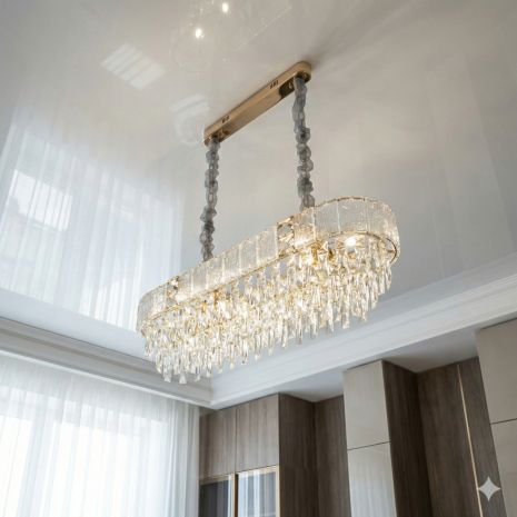 Люстра спальня кришталь Diasha цоколь E14 ламп 10 шт колір Золото D893-900x300G