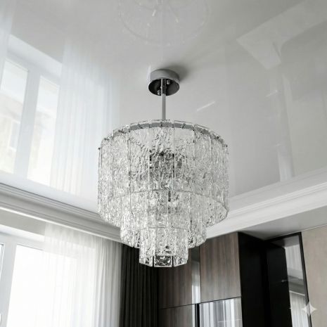 Скляна люстра для спальні Diasha з цоколем для 5 ламп кольору Хром (816/400CH)