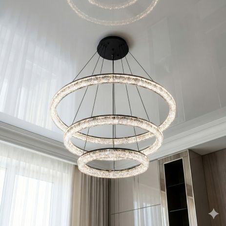 Світильник для зони столу Diasha 125W до 20 м² колір Чорний 1712/800+600+400BK