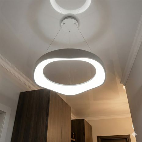 Підвісна крижана люстра над столом Diasha 36W до 8 м² колір Білий 0471A WH