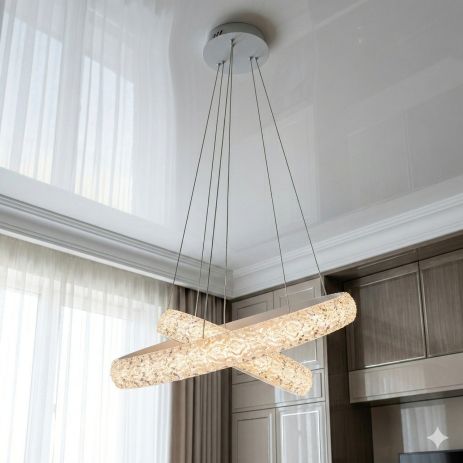 Підвісний LED світильник над столом Diasha 105W до 20 м² колір Білий D2518-600+400WH dimmer